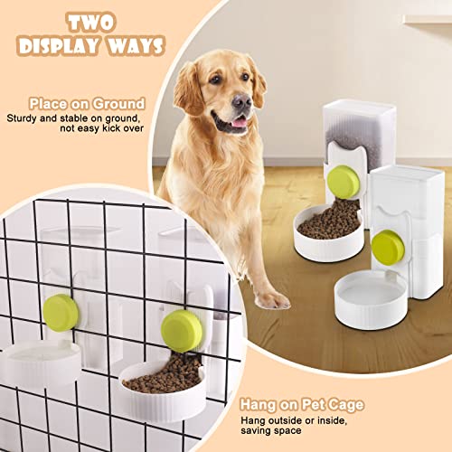 Automatic Replenish Pet Feeder, 1L Capacity Auto Gravity Cage Hanging Food Dispenser Set for Dog and Cat Small Animals, Removable Pet Food Bowl Food Container (Feeder, Green) - color: Green, size: Feeder