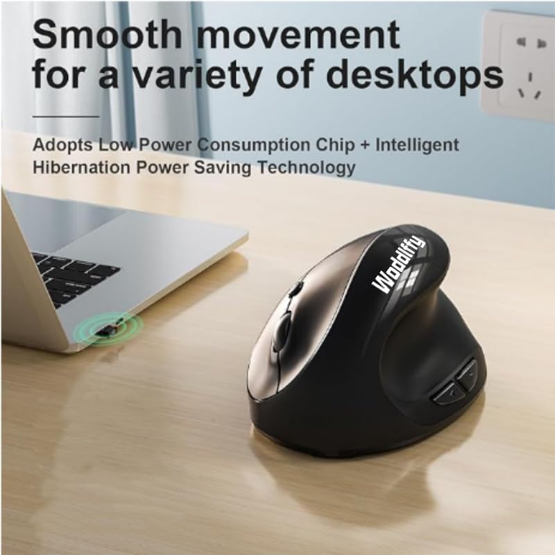 Vertical Mouse,Wireless Small Hand Ergonomic Mouse,Quiet Clicks 3 Adjustable DPI (1000/1200/1600),Compatible with Windows/Mac/Linux - color: Black