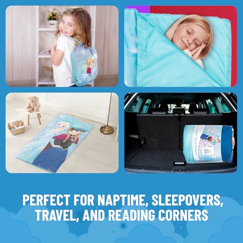 Jay Franco Disney Frozen Sparkle Slumber Sack - Cozy & Warm Kids Lightweight Slumber Bag/Sleeping Bag - Featuring Anna and Elsa (Official Disney Product) - color: Blue - Frozen