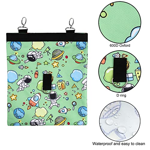 Rabbit Hay Feeder Bag Hanging Hay Rack (Pattern Green, 2 Windows) | Guinea Pigs Manger Holder Dispenser Small Animal Feeder Storage Pouch for Bunny Chinchilla Hamster - color: Pattern Green