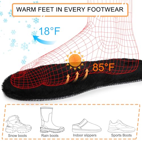 riemot Women’s Sheepskin Wool Insoles,100% Australian Wool Fleece Upper,15mm Thick Warm Winter Boot Inserts, Cozy Replacement Insoles for Snow Boots, Slippers & Roomy Shoes Black EU38/US7 - color: Black, size: US 7 Women
