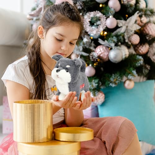 Easfan Walking Dog Talking Musical Plush Toy Gift for Kids 7" | Electric stuffed animal, interactive toy with sounds, Grey puppy plush, birthday holiday gift, for toddlers - style: Grey_Dog