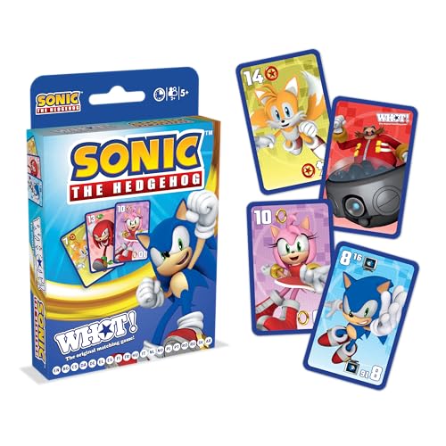 Waddingtons Number 1 Sonic the Hedgehog WHOT! Travel Card Game, Play with Knuckles, Tails, Shadow, Doctor Eggman from the Popular Sega Video Game, Great Gift for Ages 5 Plus
