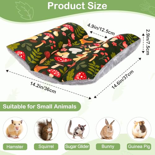 15"x14" Soft Plush Rabbit Bed Washable Cuddle Mat for Small Pets | Reversible Bunny Napping Cushion With Thicker Padding and Floral Designs for Comfortable Rest in Cages - size: Medium
