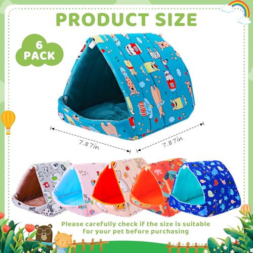 Ripeng 6 Pcs Guinea Pig Hideout Guinea Pig Bed House Rabbit Tunnel Washable Small House Cage Accessories for Hedgehog Mouse Chinchillas Hamster Ferrets Bearded Rats(7.9inch Ocean Park) - style: 7.9inch Ocean Park