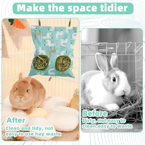 Hay Bag for Rabbits,2-Hole Guinea Pig Hay Feeder for Rabbits,Chinchillas,Hamsters,Small Pets
