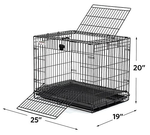 MidWest Homes for Pets Small Wabbitat Rabbit Cage, Grid Mesh Floor, Removable Tray, Top & Front Door Access, Rust Resistant Finish, No Tools Required - size: 25.0"L x 19.0"W x 20.0"H