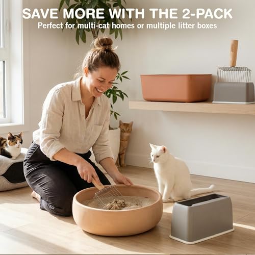 Cat Litter Scoop, Metal Litter Scooper – 5X Faster No-Shake Sifting Design, Stainless Steel Litter Scoop with Holder, Reduces Dust & Waste – Sprinkle & Sweep - style: Cat Litter Scoop
