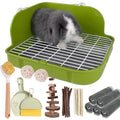Rabbit Litter Box, Bunny Litter Box, Guinea Pig Potty Trained, Square Small Animal Toilet Potty Pan for Rabbit Guinea Pig Ferret Hamster Chinchilla (Grass Green) - color: Grass Green