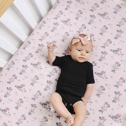 Premium Fitted Knit Crib Sheet/Toddler Sheet Minnie Mouse by Copper Pearl - color: Minnie Mouse