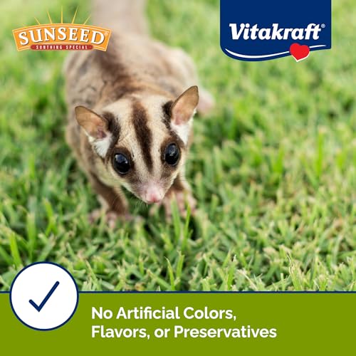 Sunseed Vita Prima Sugar Glider Food 28 Oz – High-Energy Protein and Flax Seeds – with Fruit Juices Real Fruit and Vitamin Mineral Fortification – Uniform Pellets for Daily Feeding