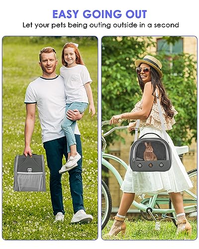 Bissap Guinea Pig Carrier Bag, Portable Small Animal Carrier Pouch for Hamster Chinchilla Rabbit Gerbil Hedgehog Sugar Glider Outgoing Travel Carrying Case - Grey - color: Gery