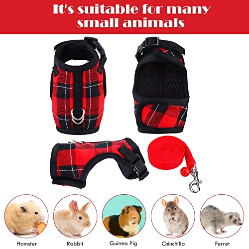 2 Pieces Guinea Pig Harness and Leash with Safety Bell Adjustable Hamster Ferret Harness and Leash Set No Pulling Walking Vest for Ferret Chinchilla and Similar Small Animals(L, 9-10 Inch Chest) - size: L, 9-10 Inch Chest