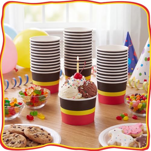 Jingmore 100 Pcs Ice Cream Paper Cups Bulk 8 oz Disposable Dessert Bowls for Hot or Cold Food Snack Treats Gift for Birthday Summer Party Favor Decoration(Cartoon Mouse) - style: Cartoon Mouse
