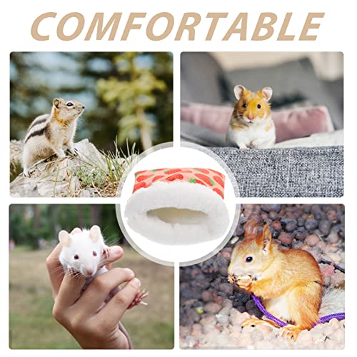 POPETPOP Hamster Sleeping Bag : Winter Warm Hamster Snuggle Sack Strawberry Printed Small Pet Nest for Ferret Hedgehog, 7.86X6.29X0.39in