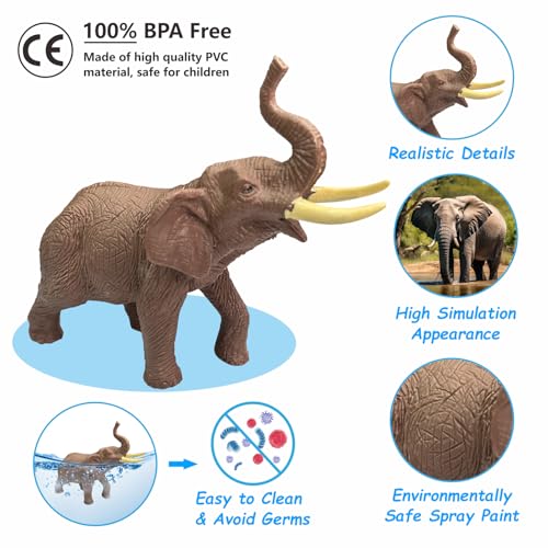 iGRATENS Safari Animals Figures Toys with Sound Books, 10PCS Realistic Jungle Animals Figures & Safari Animals Book with 10 Buttons, Zoo Animal Toys, Learning Toy for 3+ Year Old Boys, Girls, Kids - style: Safari Animals