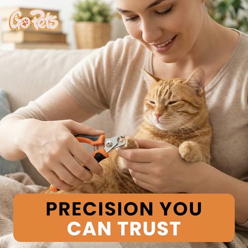 Nail Clipper for Small to Medium Pets, Quick Sensor Safety Guard | Heavy Duty Trimmer for Thick Nails, Stainless Steel Blades, Grooming Tool for Dogs & Cats, Non-Slip Handle Built-in Nail File - size: Small