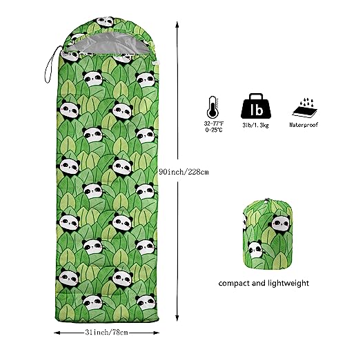 Galaxy Wolf Camping Sleeping Bags Warm & Cool Weather Waterproof Backpacking Blue Purple Starry Sky Sleeping Bag All Seasons Camping, for Adult Kids Boy Girls Camping Gear Equipment, Traveling - color: H-Panda3