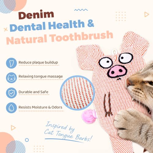 Cat Toys for Indoor Cats, 2 PCS 8000mg A+Natural Catnip Silvervine Crinkle | Interactive Cat Toys Pig with Bell Elastic Tail, Baby-Grade Plush Chew Toy Teeth Cleaning, Catnip Cat Kicker Toy for Kitten