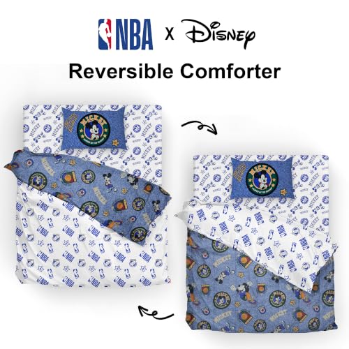 Northwest Disney Mickey Mouse Twin Comforter Set, Reversible Design Ultra Soft Fade Resistant Microfiber Kids Bedding Set, Officially Licensed - color: Mickey