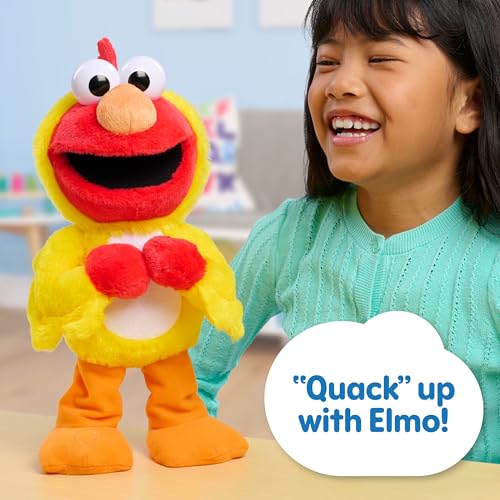 Sesame Street Chicken Dance Elmo Feature 13 Inch Plush, Dancing Plush, Stuffed Animal, Kids Toys for Ages 18 Month by Just Play