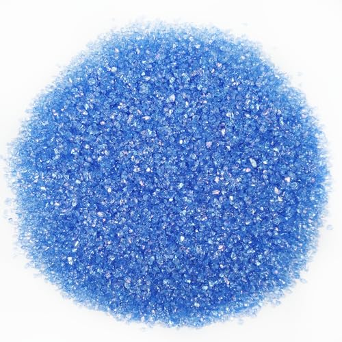 Crushed Glass Glitter, Broken Stones Shattered Glass Chips for Resin Art Crafts, Epoxy Resin Supplies, Geod Painting, DIY Art Projects, Jewelry Making, 2-4mm, 200g/7oz(Dark Blue) - color: Dark Blue