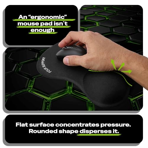 Ergonomic Gel Mouse Pad with Wrist Rest for Pressure-Relief – Orthopedic Style Wrist Support, Physiotherapist Brand 10.1L x 8.5W inches