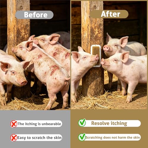 Toys for Pigs, Enrichment scratching Brush, Stress Relief for Pets | 2 Pcs Self-Grooming Tool, Increase Enjoyment, Pet Pig Supplies, Outdoor, for Pigsties, Fences, Wooden Stakes and Courtyards
