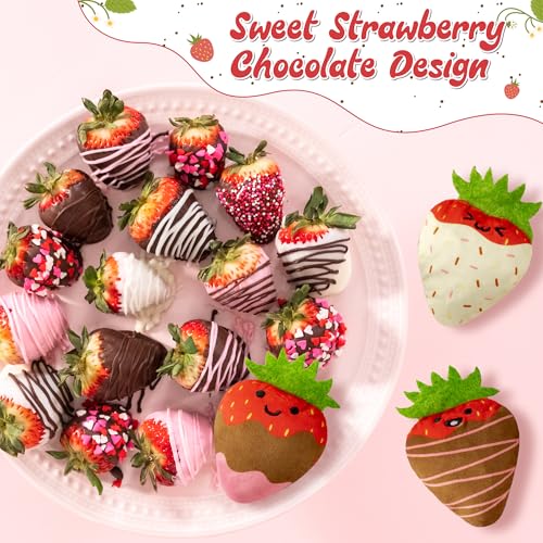 MALLMALL6 Catnip Toys for Cat - 5Pcs Strawberry Chocolate Crinkle Paper Sound Catmint Toy for Indoor Kitten, Teething Chew Kick Interactive Kitty Supplies, Pet Present for Kitten Lover - style: Strawberry Chocolate（with Crinkle Paper）