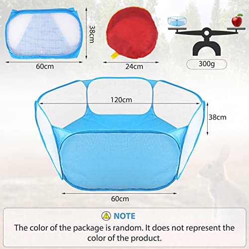 Rypet Guinea Pig Playpen Pop-Up, Outdoor Yard Fence for Small Pets,Blue | Breathable 360° Mesh View, Pops Open Fast, 47 x 15 in Play Space, Folds Flat for Travel, Rabbits Hamsters Hedgehogs - color: Blue, style: Open Top Playpen
