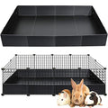 Geelin 55 × 27 Inches Black Corrugated Plastic Cage Liners Base 2 x 4 Panel Size Guinea Pig Cage Liner Waterproof Mat Hedgehogs Rabbits Bunny Small Animals Tray