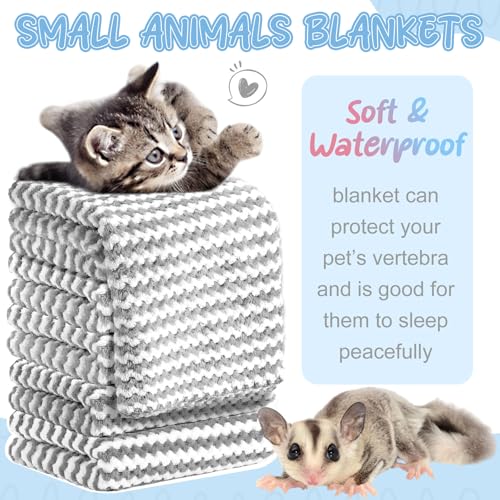 Hahafelt 5 Pcs Waterproof Guinea Pig Fleece Bedding Blankets Absorbent Guinea Pig Cage Liner Washable Small Animal Pee Pad Reusable Pet Blanket Wash Cloth Bedding Mat Pad(Gray,18 x 24 Inch) - color: Gray, size: 18 x 24 Inch