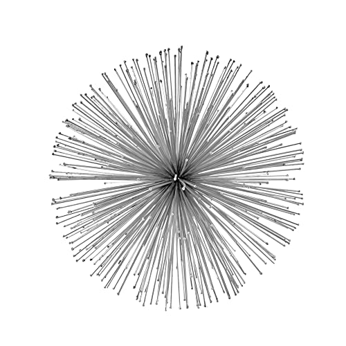 Modern Day Accents Erizo Spiked Large Silver Sphere, L - color: Silver, size: Large