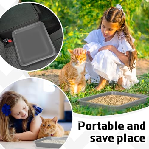 Tessco for you 8 Pcs Kitten Litter Box 11 x 8.5 X1.2 Inch Plastic Portable Small Litter Pan Low Entry Waterproof Bunny Cat Shallow Tray Travel Toilet for Kitty Guinea Pig Rabbit Small Pet(Gray) - color: Gray