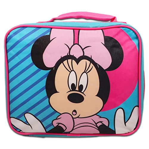 Minnie Mouse Lunchbox for Girls Bundle w/Insulated Lunch Bag + More | Soft Minnie Lunch Box Plus Minnie Water Bottle, Stickers, More - Minnie Mouse School Supplies
