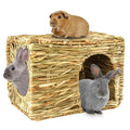 HERCOCCI Extra Large Grass House for Rabbit, Foldable & Comfortable House | Small Animal Hut Play Hideaway Bed Hay Mat Chew Toy For Bunny Guinea Pig Hamster Chinchilla (1 Pack) - color: 1 Pack