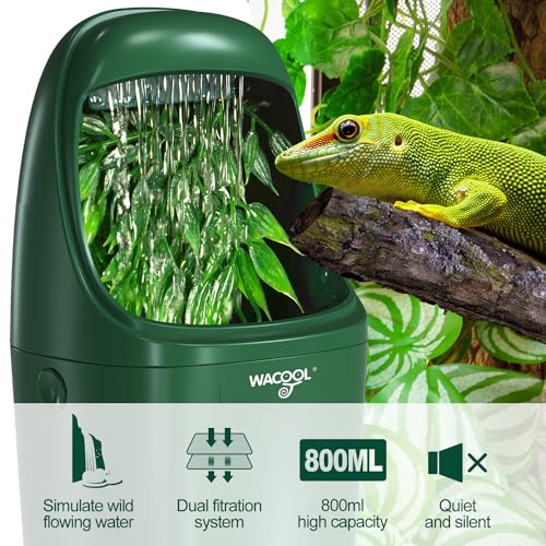 Wacool Reptile Water Dripper Chameleon Drinking Fountain Water Dispenser, Automatic Water Feeder for Bearded Dragon Gecko Lizard Frog Snake/Reptile Accessories