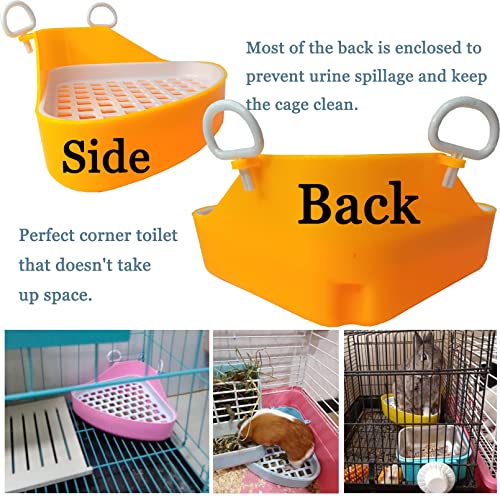 Hamiledyi Guinea Pig Potty Trainer Corner, Small Animals Triangle Plastic Litter Box, Bedding Litter Box Pee Pan Tray Toilet for Hamster Gerbil Bunny Ferret Chinchilla Hedgehog (Yellow) - color: Yellow