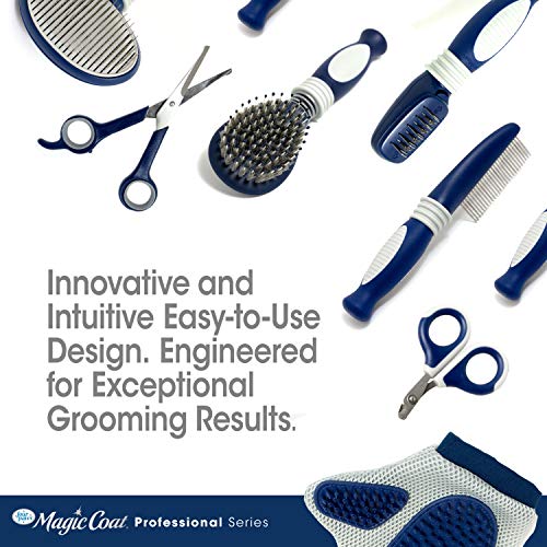 Four Paws Magic Coat Professional Series Grooming Essentials - Trimmers, Nail Clippers, and Brushes for Pets | Cat de-shedding brush, removes loose hair, smoothes coat, designed with a curved head, ergonomic handle