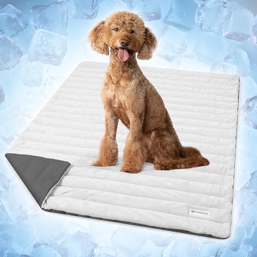 PetAmi Dog Cooling Mat, Q-Max Pet Cooling Blanket with Thick Cushioning, Self Cooling Pad for Dogs & Cats, Reversible Summer Mat for Crate, Couch, Kennel, Gray/Light Grey, Large (40x60) - color: Gray/Light Grey, size: Large (40x60)