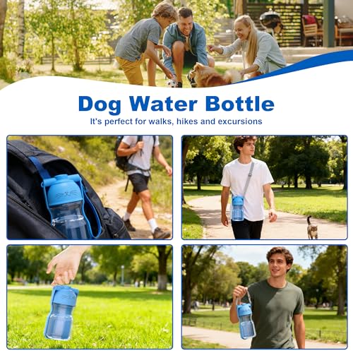 Amerisun Dog Water Bottle16.9 OZ Collapsible Leak-Proof Pet Water Bowl | Collapsible Water Bottle,Suitable for Dog, Cat, Puppy Guinea Pig Hamster & Bunny Ideal for Walking Hiking(A012B-blue) - color: A012B-blue