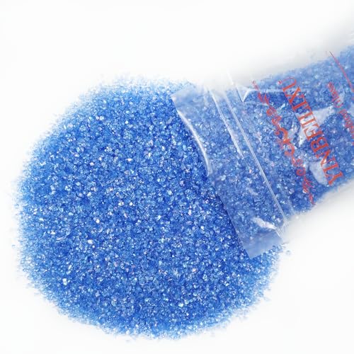 Crushed Glass Glitter, Broken Stones Shattered Glass Chips for Resin Art Crafts, Epoxy Resin Supplies, Geod Painting, DIY Art Projects, Jewelry Making, 2-4mm, 200g/7oz(Dark Blue) - color: Dark Blue