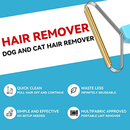 Pet Hair Remover Carpet Rake, Dog & Cat Hair Fur Remover, Carpet Scraper | Pet Hair Removal Tool, Fabric Shaver, Lint Remover, Carpet Brush, Carpet Scraper, Rugs, Couch, Furniture, Car, Pet Towers - color: Blue and Pink
