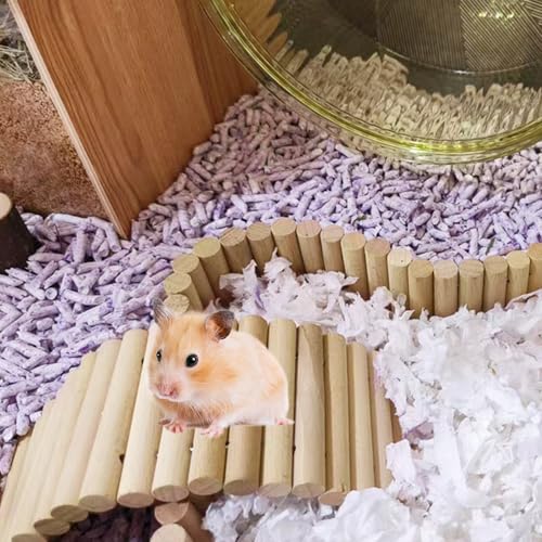 PIVBY 2PCS Wooden Hamster Ladder Bridge, Flexible Wood Tunnel Hide, Hamster Chew Toys for Small Animals Guinea Pig, Rat, Chinchilla, Gerbil, Mice, Mouse (Natural) - color: 2 PCS, Natural wood