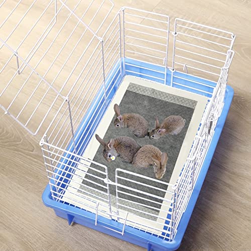 100 Pcs Rabbit Pee Pads,Puppy Potty Training Pad Small Animals Super Absorbent Disposable Cage Liners Bamboo Charcoal Quick-Dry Mats for Rabbits Hedgehogs Chinchillas Cats Dogs(13x18In)