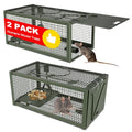 2 PCS Humane Mouse Mice Rat Traps Live Chipmunk Squirrel Animal Cage | Green Iron Galvanization, Reusable Safe for Children & Pet - color: Green