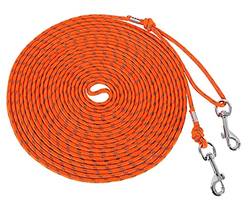 Reflective Cat Leash -30FT Cat Cable Out Escape Proof Walking Leads Yard Long Durable Safe Personalized Extender Leash Traning Play Outdoor for Puppies/Kittens/Rabbits/Small Animals - color: Orange, size: 30FT