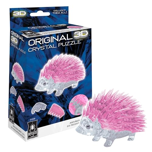 Rose Pink Hedgehog Crystal 3D Puzzle, 55-Pc Brain Teaser Ages 12+ - color: Pink