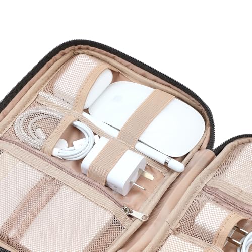 NISHEL Travel Cord Organizer, Electronic Cable Accessories Storage Bag | Bag for chargers, cables, phones, hard drives, USB devices and SD cards, ideal for travel and daily use,Black - color: Black
