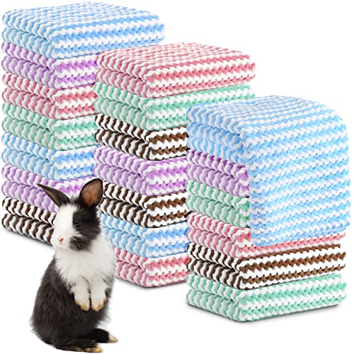 Moukeren 20Pcs Guinea Pig Fleece Bedding Blankets Bulk Washable Small Animal Fleece Cage Liners Pet Wash Cloth Sleeping Mat Cover for Hamster Chinchilla Rabbit Hedgehog(Multicolor, 14 x 30 Inch) - color: Multicolor, size: 14 x 30 Inch, style: Modern